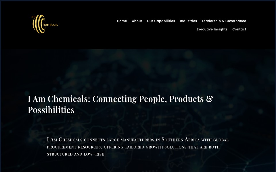 I Am Chemicals live website preview