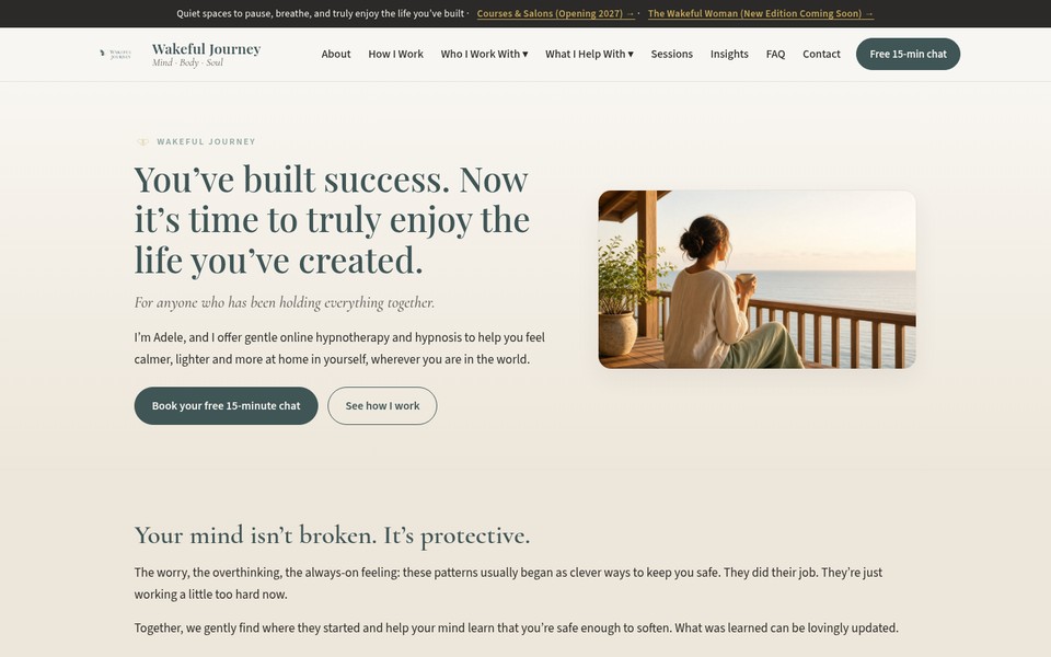 Wakeful Journey live website preview